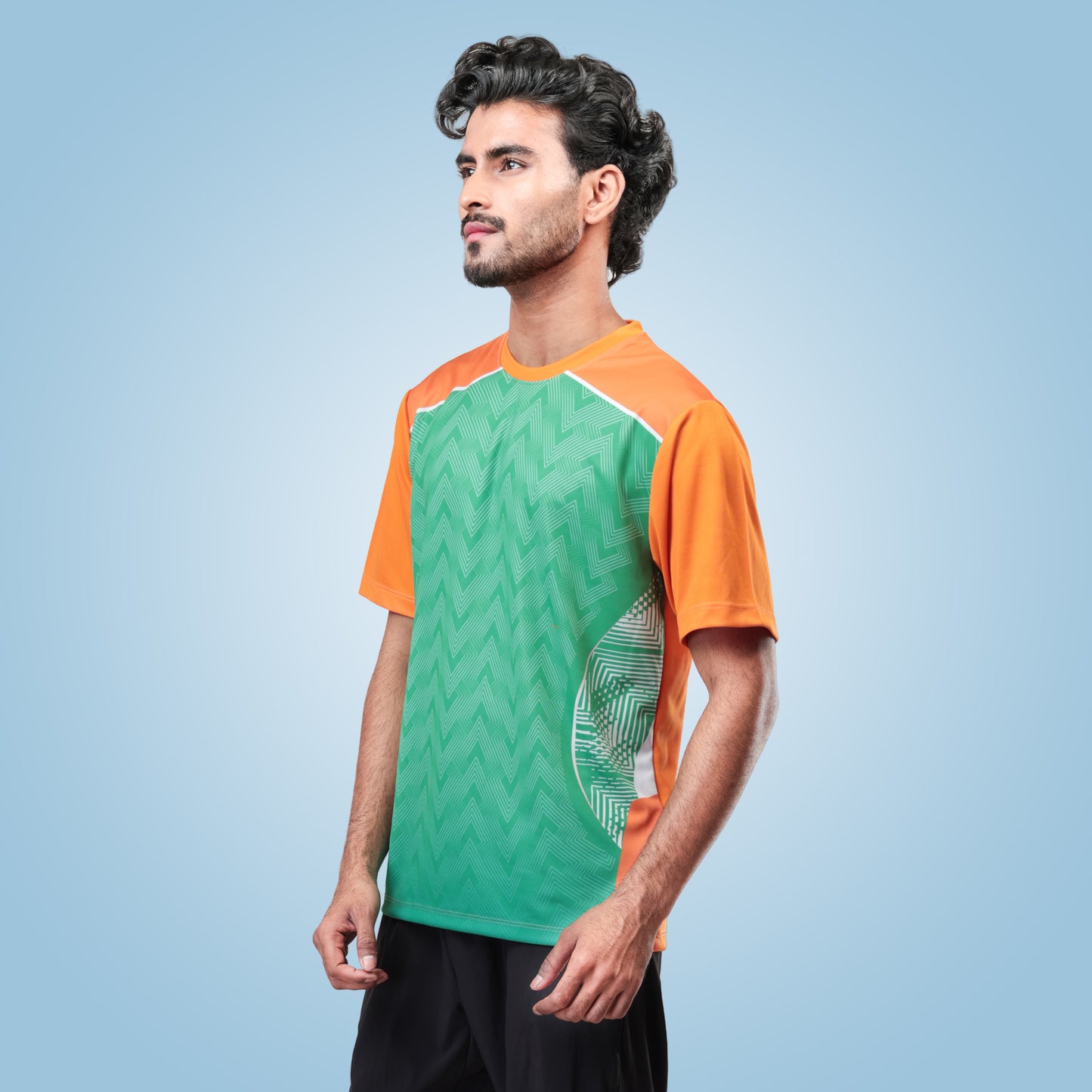 Hyparocks Graphic Printed Orange Jersey T-Shirt