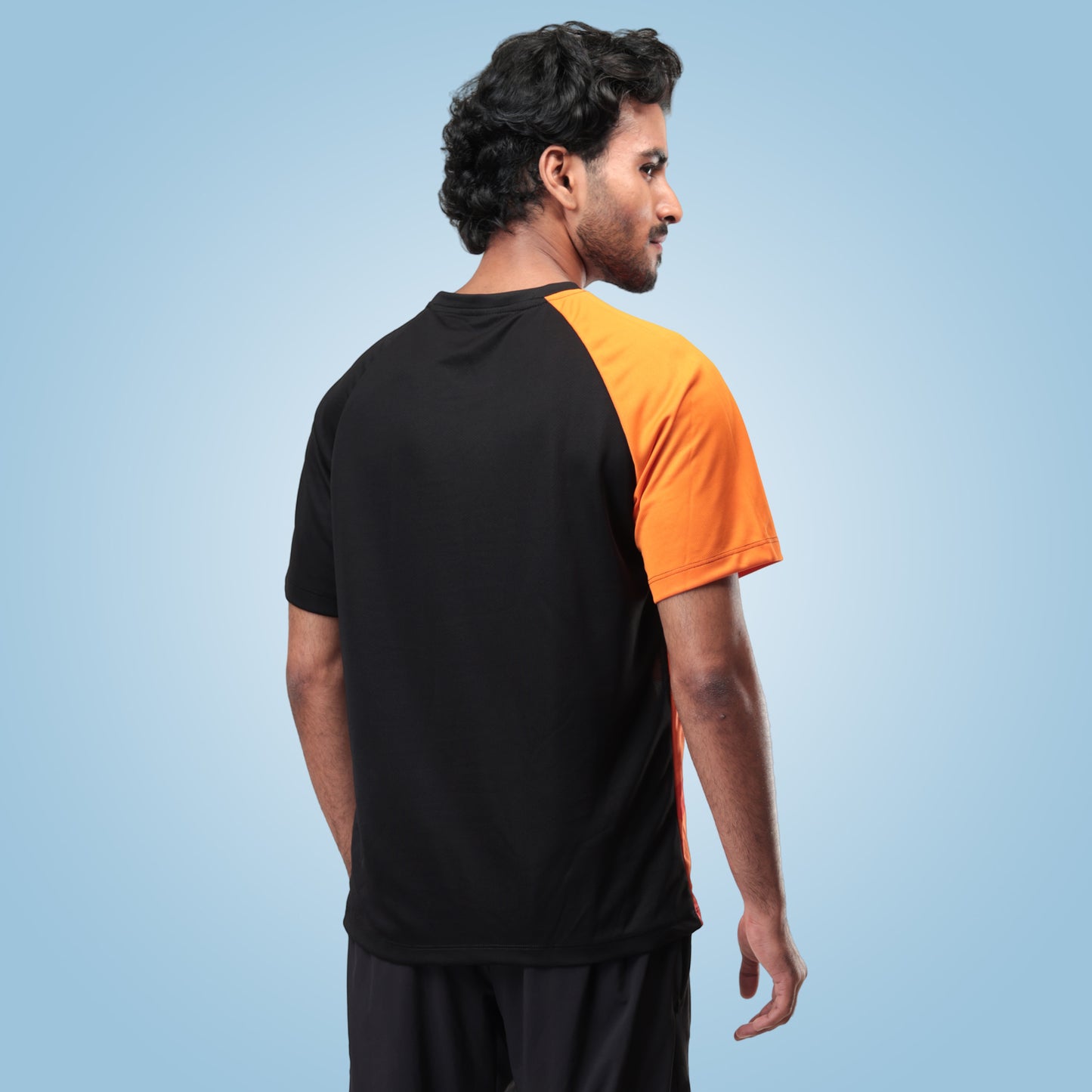Hyparocks Graphic Printed Black & Orange Jersey T-Shirt