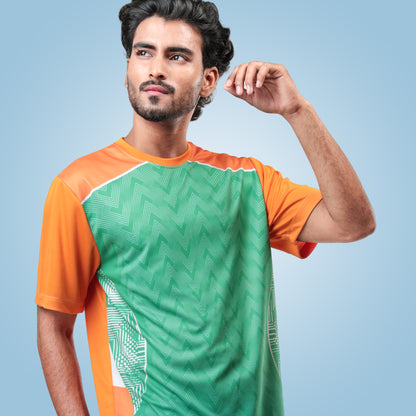 Hyparocks Graphic Printed Orange Jersey T-Shirt