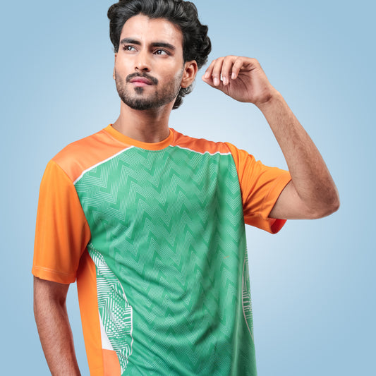 Hyparocks Graphic Printed Orange Jersey T-Shirt