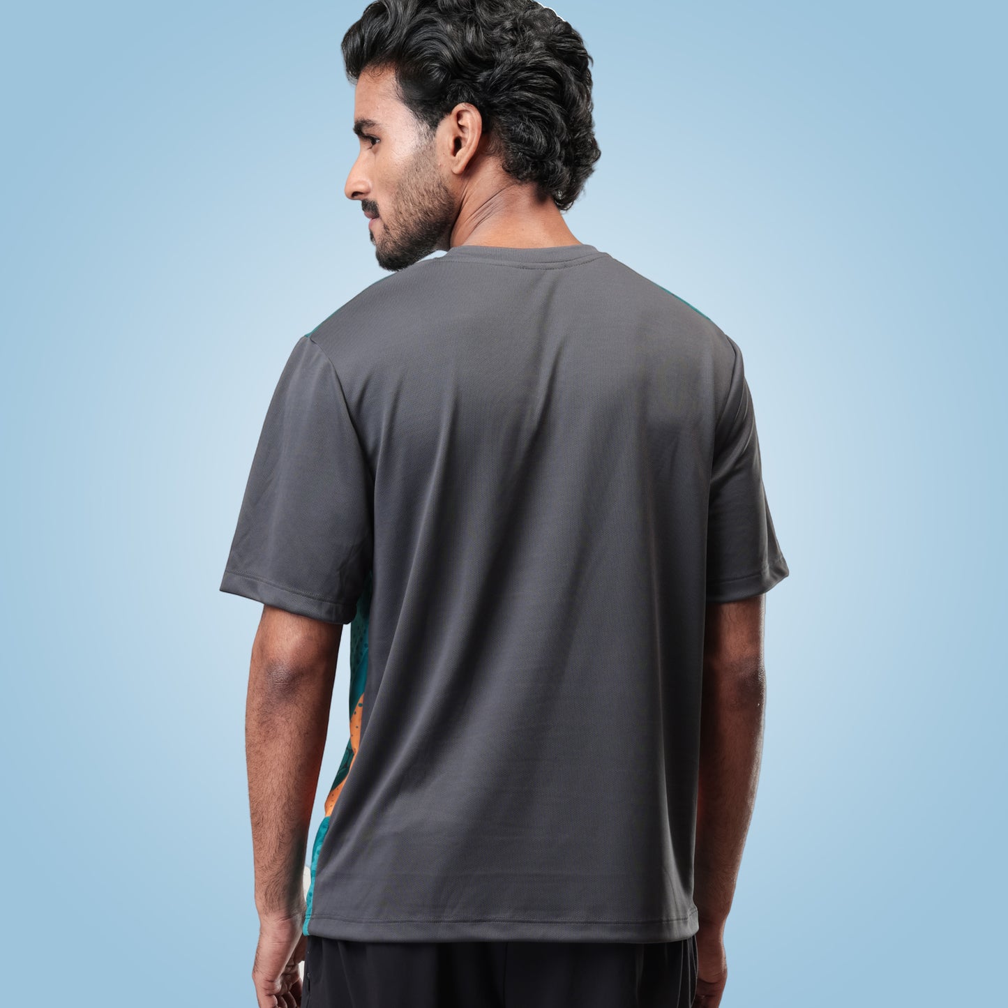 Hyparocks Graphic Printed Deep Grey Jersey T-Shirt