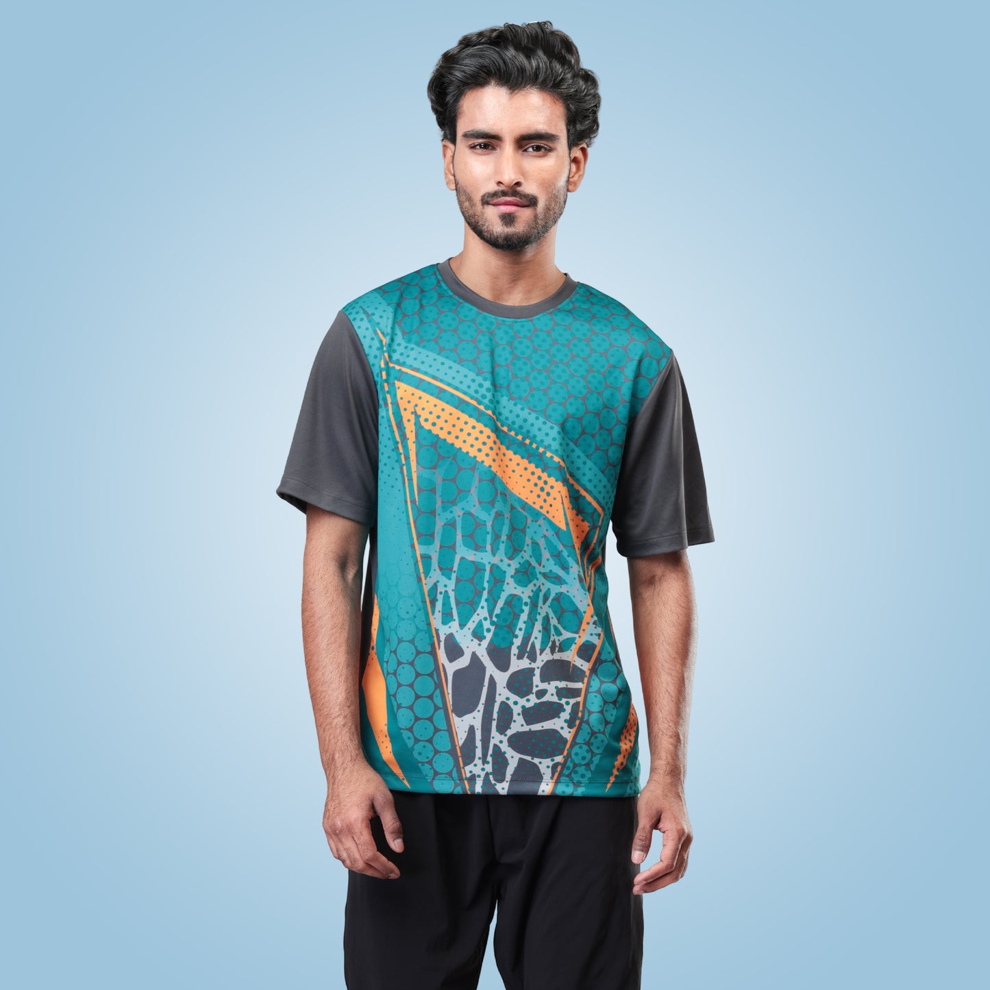Hyparocks Graphic Printed Deep Grey Jersey T-Shirt