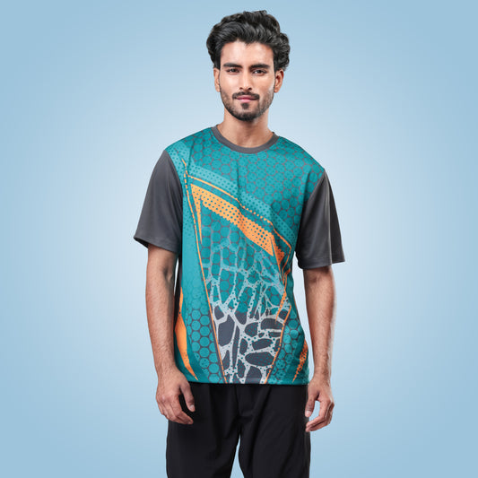 Hyparocks Graphic Printed Deep Grey Jersey T-Shirt