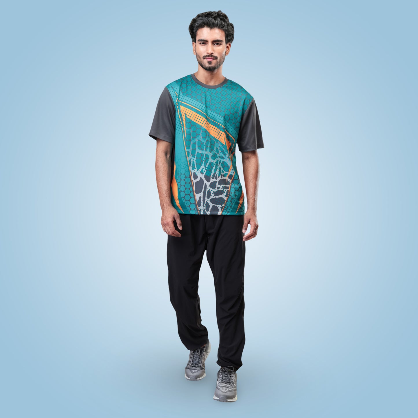Hyparocks Graphic Printed Deep Grey Jersey T-Shirt