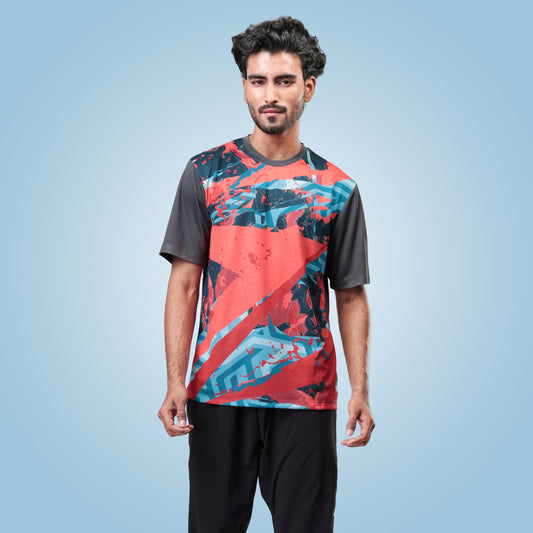 Hyparocks Graphic Printed Deep Grey Jersey T-Shirt