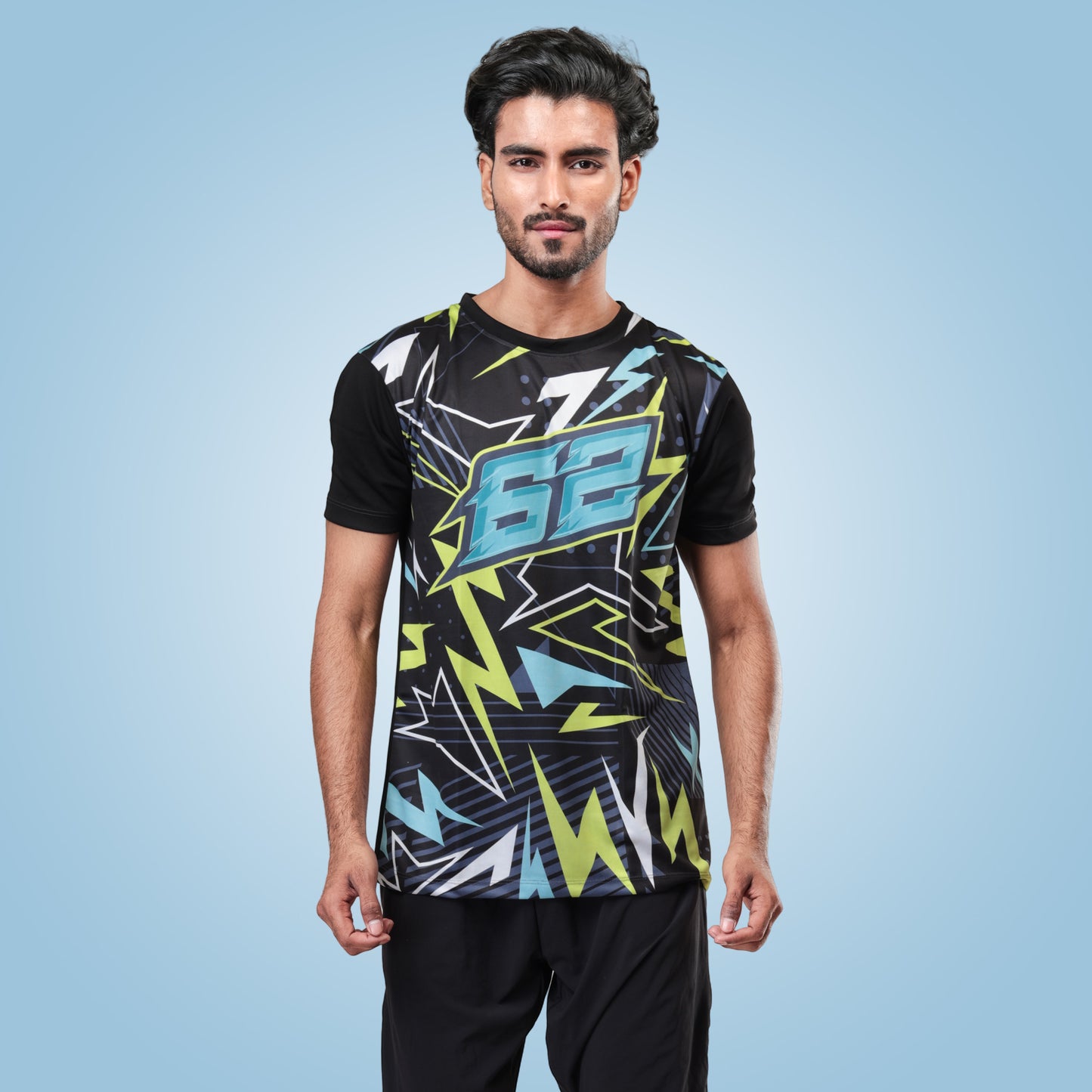 Hyparocks 62 Graphic Printed Black Jersey T-Shirt