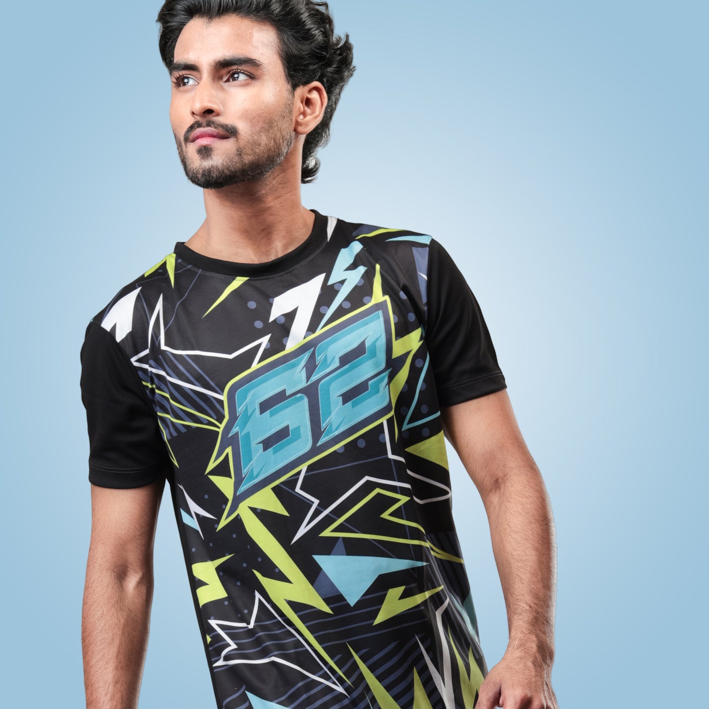 Hyparocks 62 Graphic Printed Black Jersey T-Shirt
