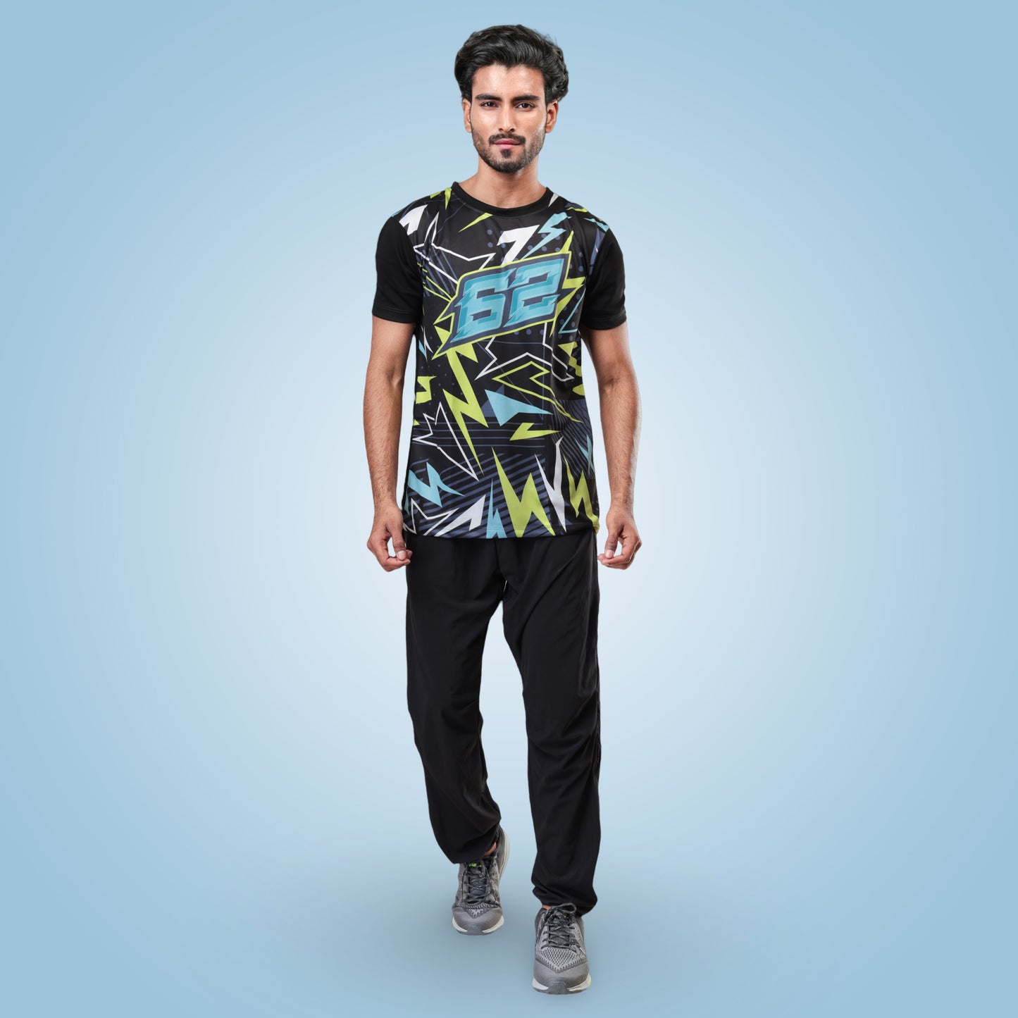 Hyparocks 62 Graphic Printed Black Jersey T-Shirt